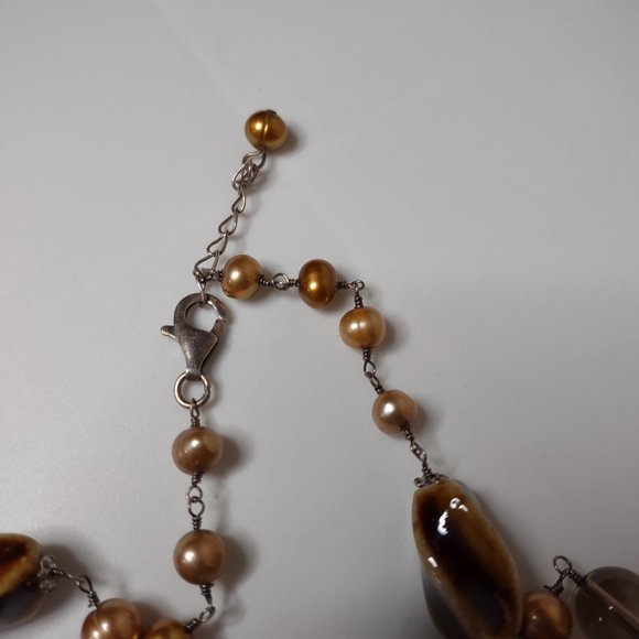 Multicolor Glass And Ceramic Bead Necklace - Picture 6 of 12